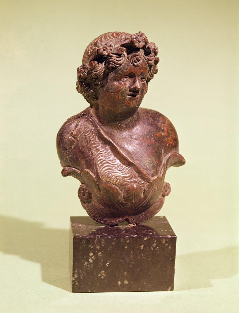 Büste des Bacchus, Ornament von einem Bett (Bronze) von Roman