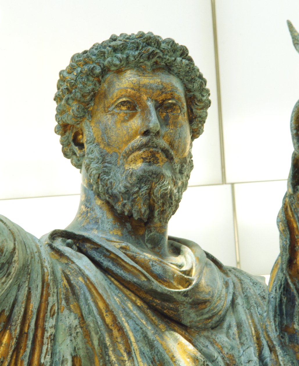 Detail der Reiterstatue von Marcus Aurelius (Bronze) von Roman