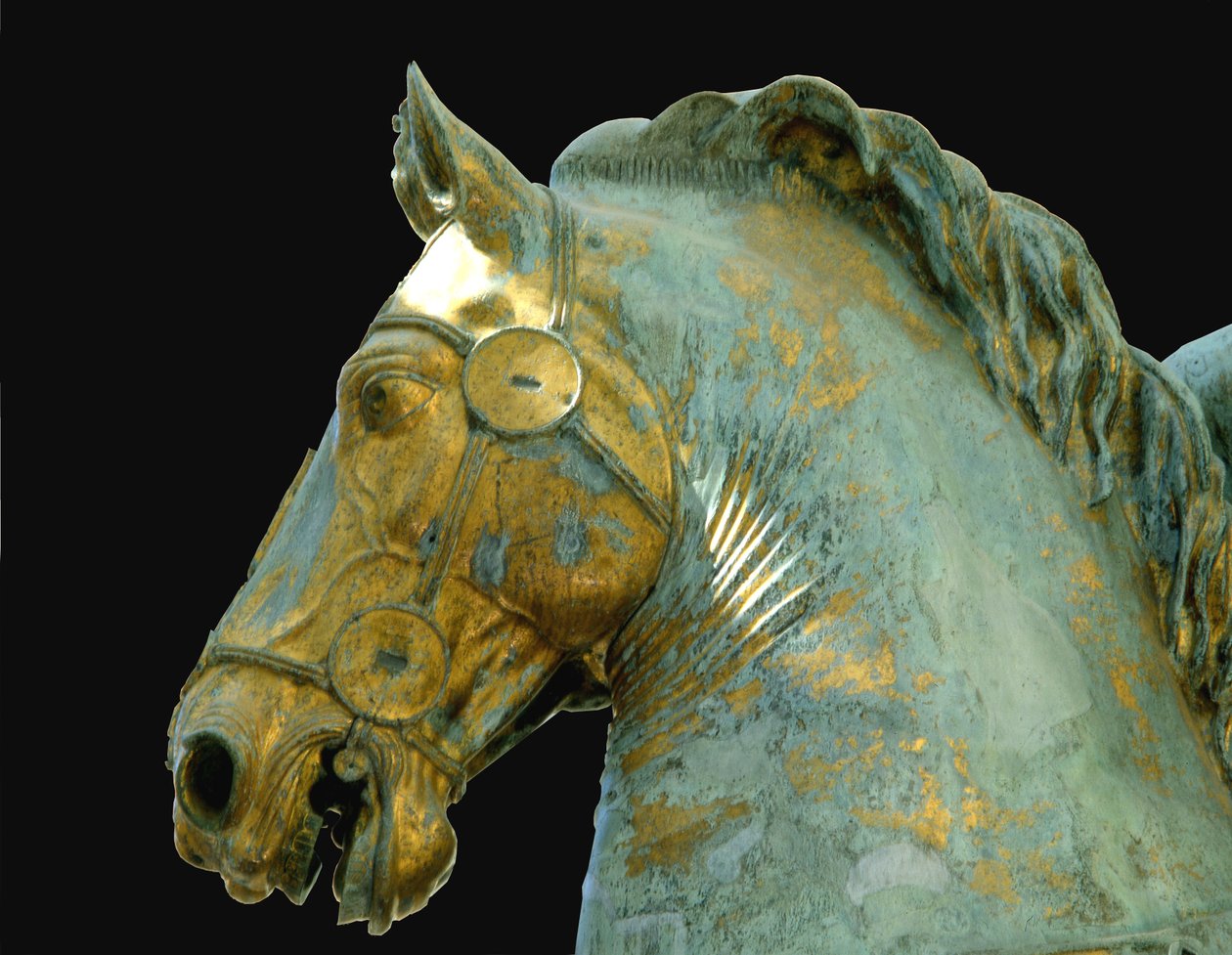 Detail der Reiterstatue von Marcus Aurelius (Bronze) von Roman