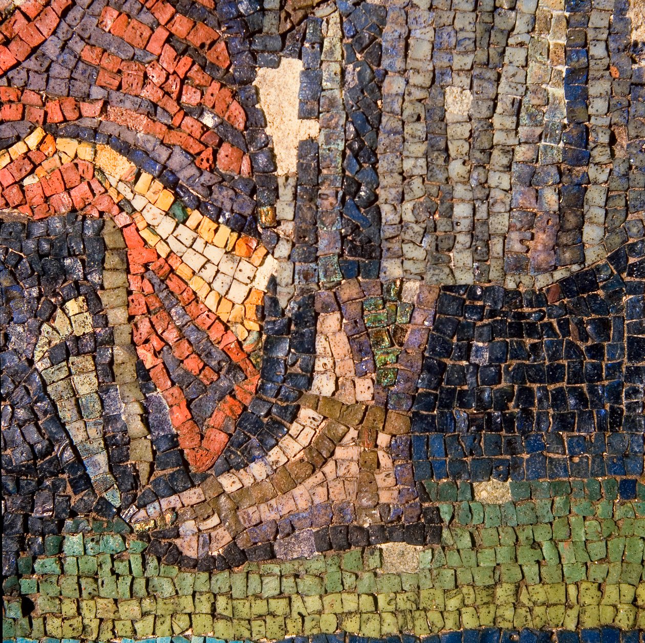 Detail des Wandmosaiks von Roman