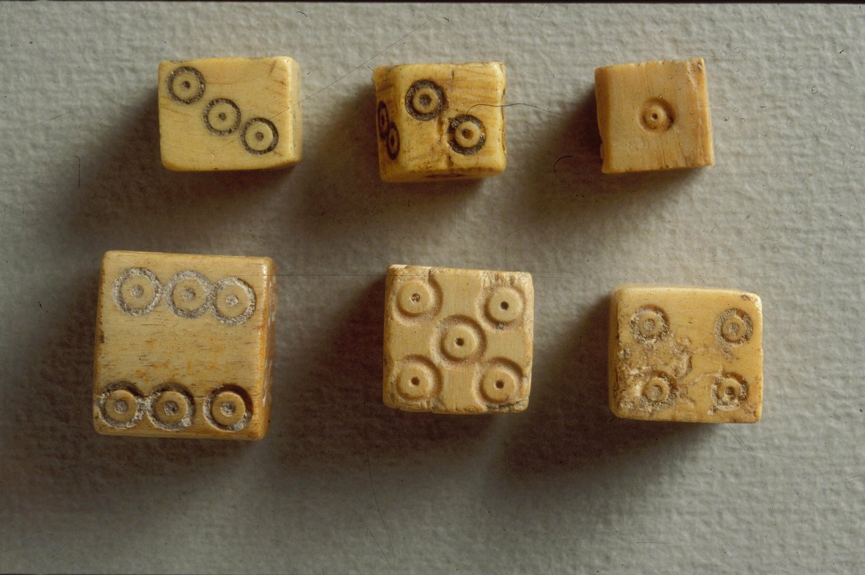 Würfel gefunden in Jerusalem, frühes Römisches Reich (Knochen) von Roman