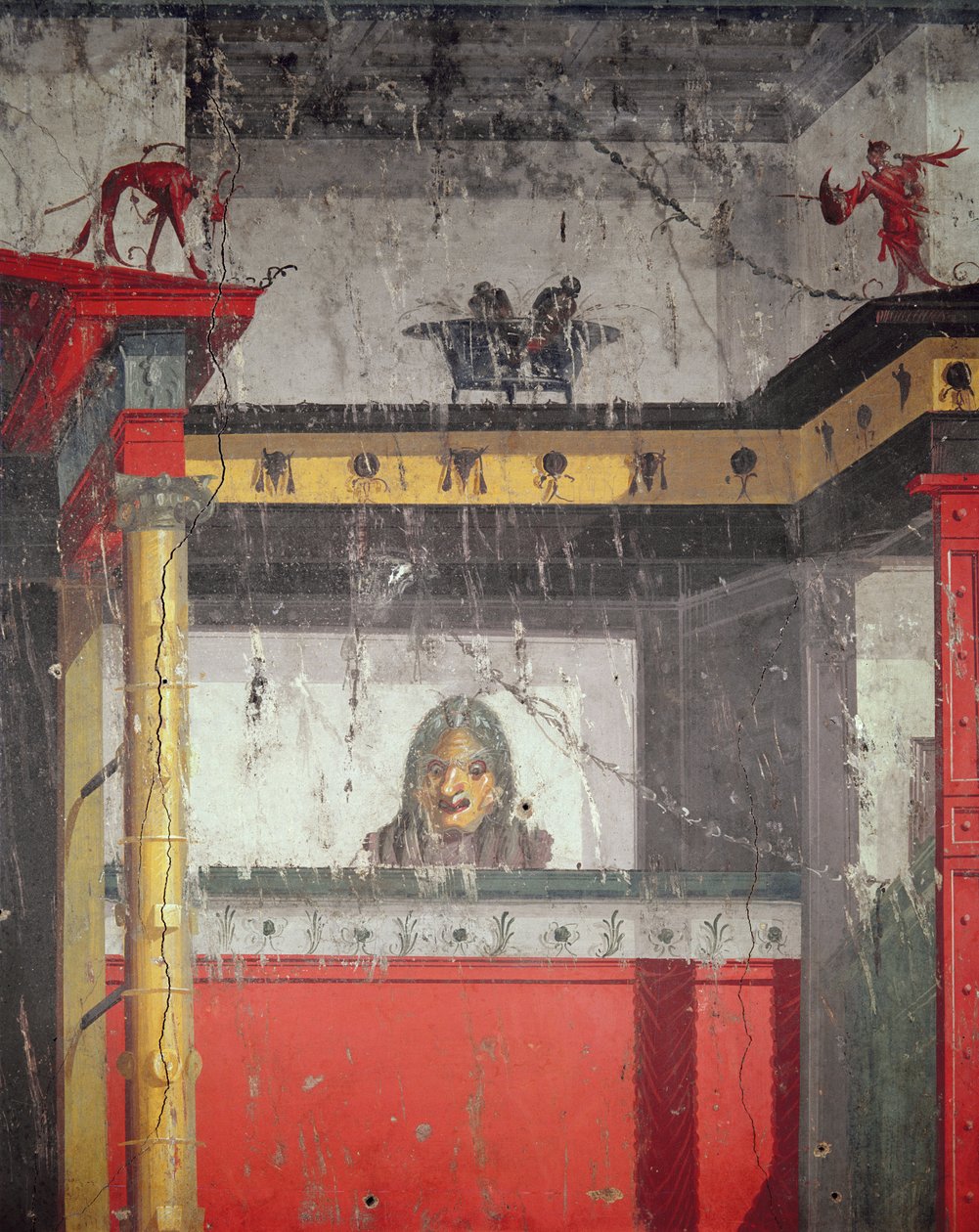 Innenwand mit illusionistischer Malerei, 25 v. Chr. - 25 n. Chr. von Roman