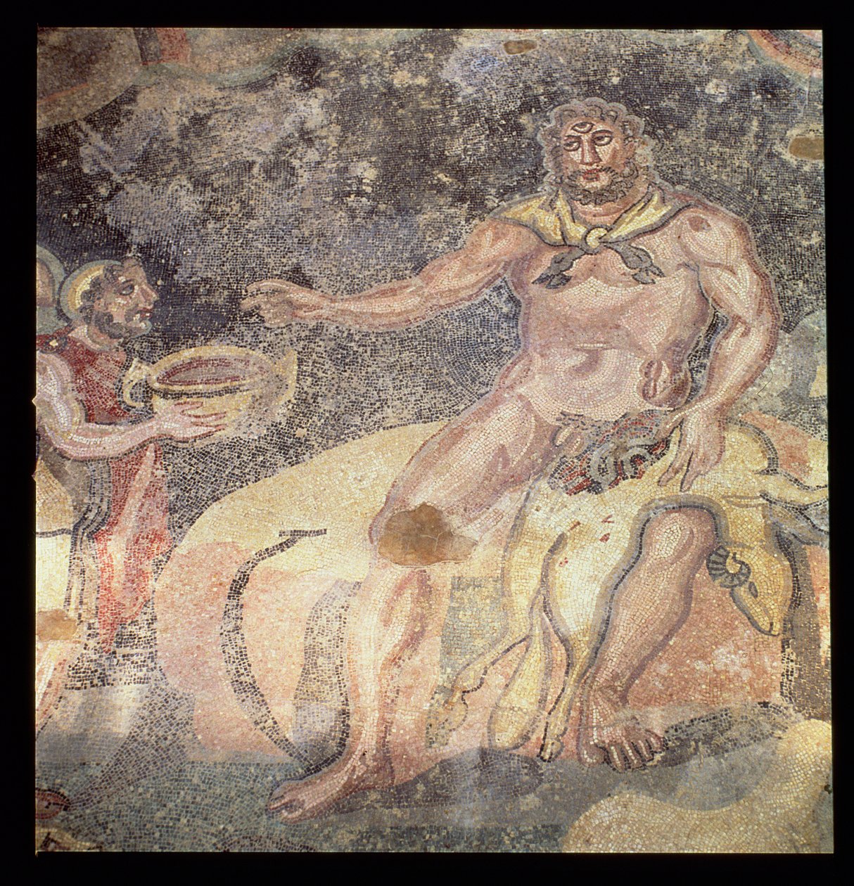 Polyphem der Zyklop, römisches Mosaik, frühes 4. Jahrhundert n. Chr. von Roman
