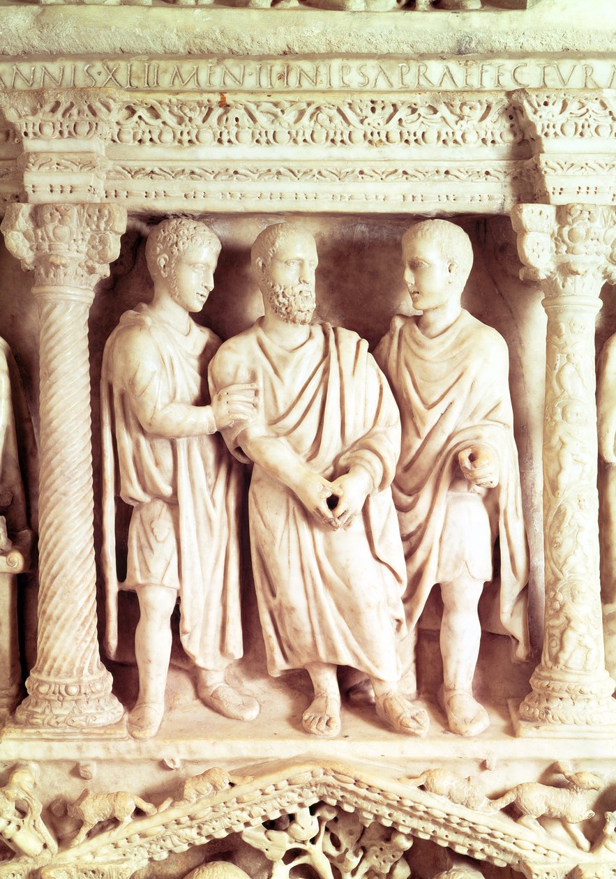 Sarkophag von Giunio Basso, 4. Jahrhundert von Roman