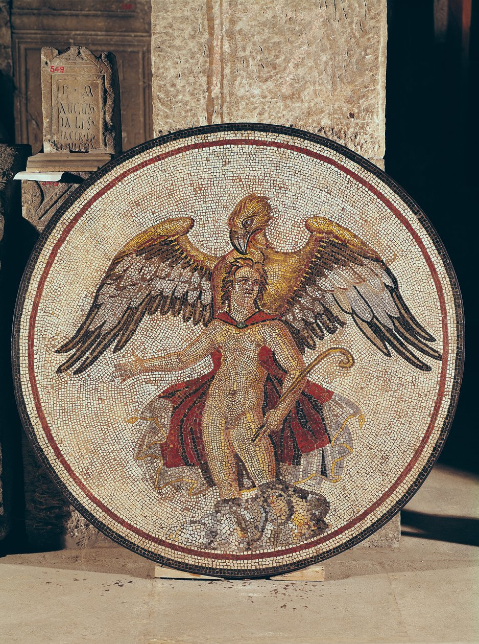 Die Entführung des Ganymed, 2.-3. Jahrhundert (Mosaik) von Roman