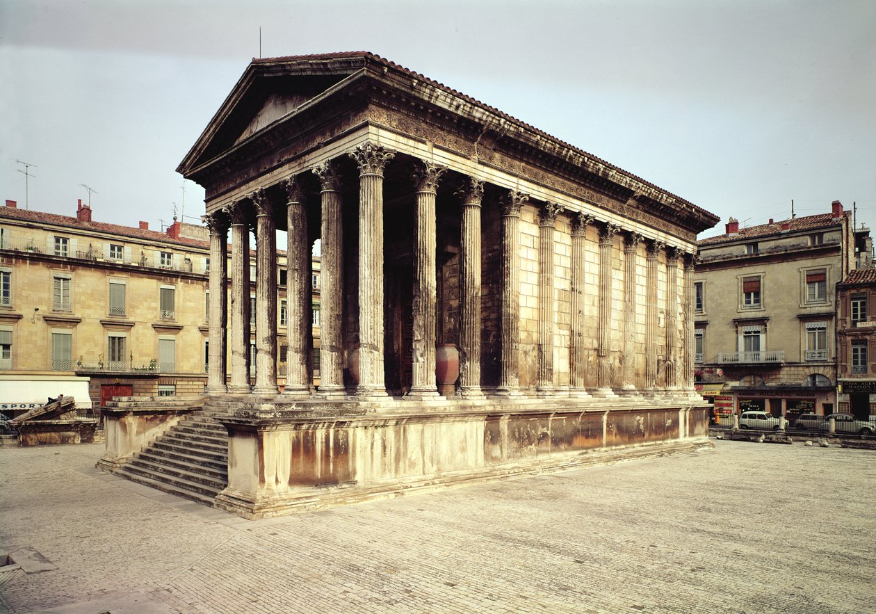 Ansicht der Maison Carrée, ca. 19 v. Chr. von Roman