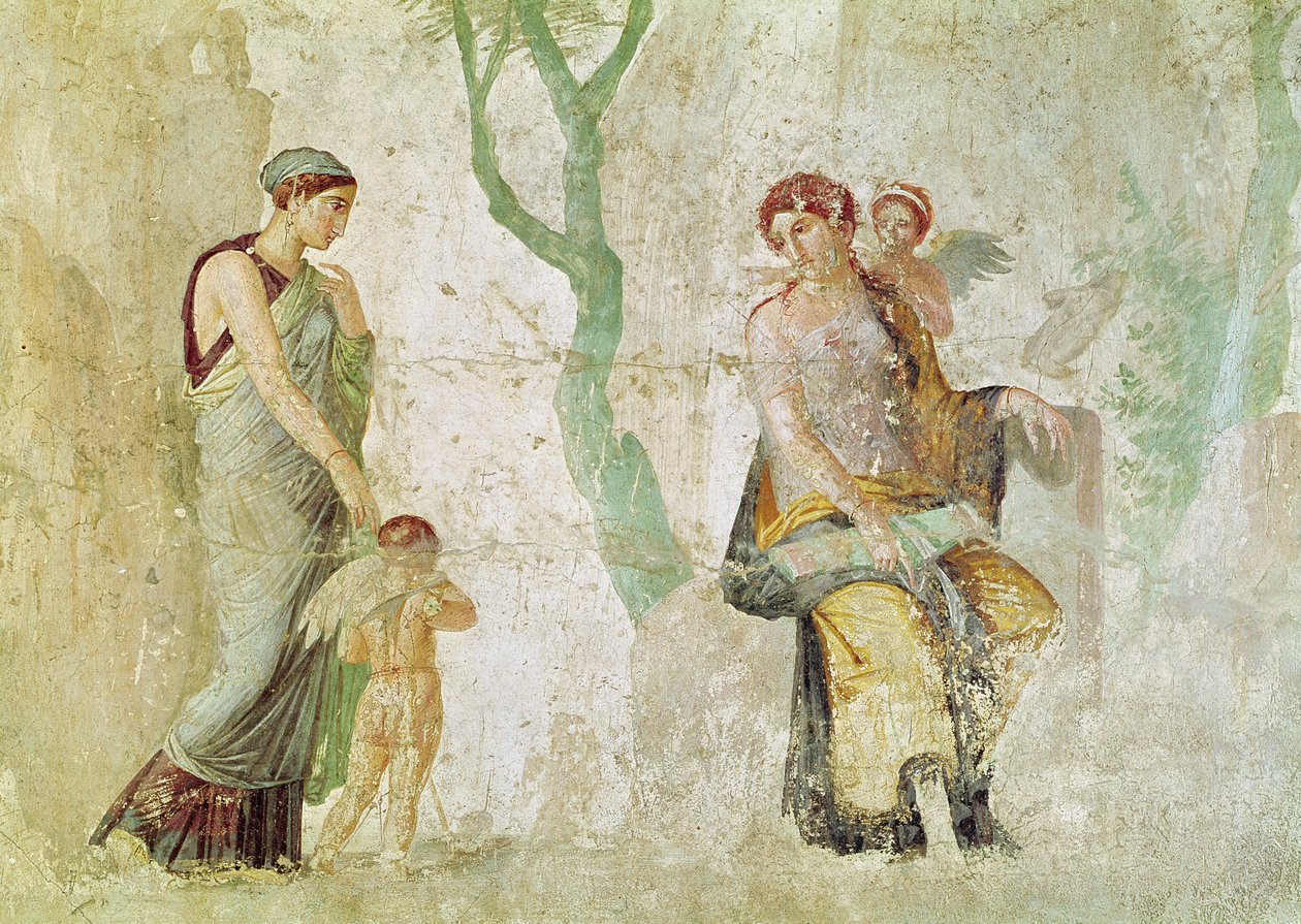 Eros wird in Anwesenheit von Aphrodite bestraft von Roman Imperial Period