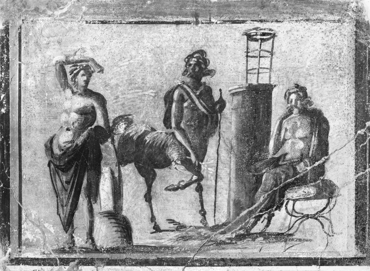 Apollo, Chiron und Aesculapius, aus Pompeji von Roman Roman