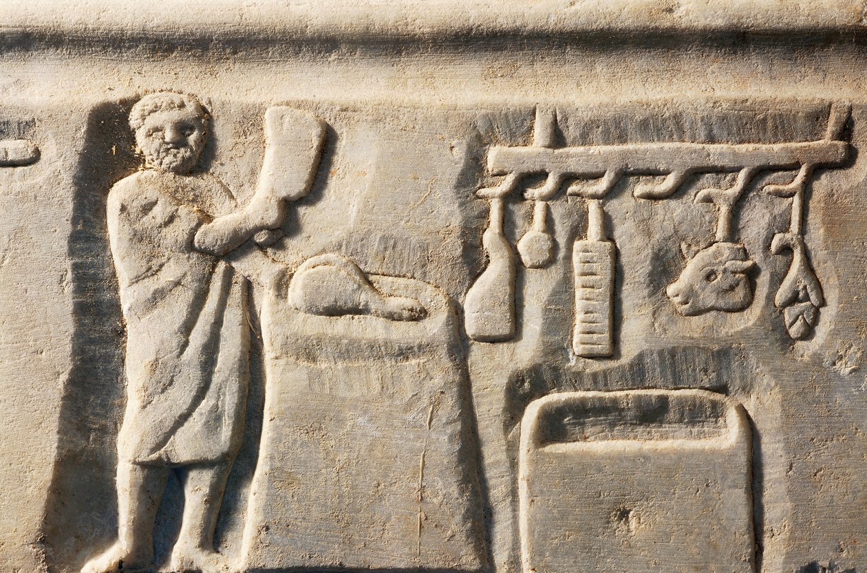 Metzger, Basrelief, römische Zivilisation von Roman