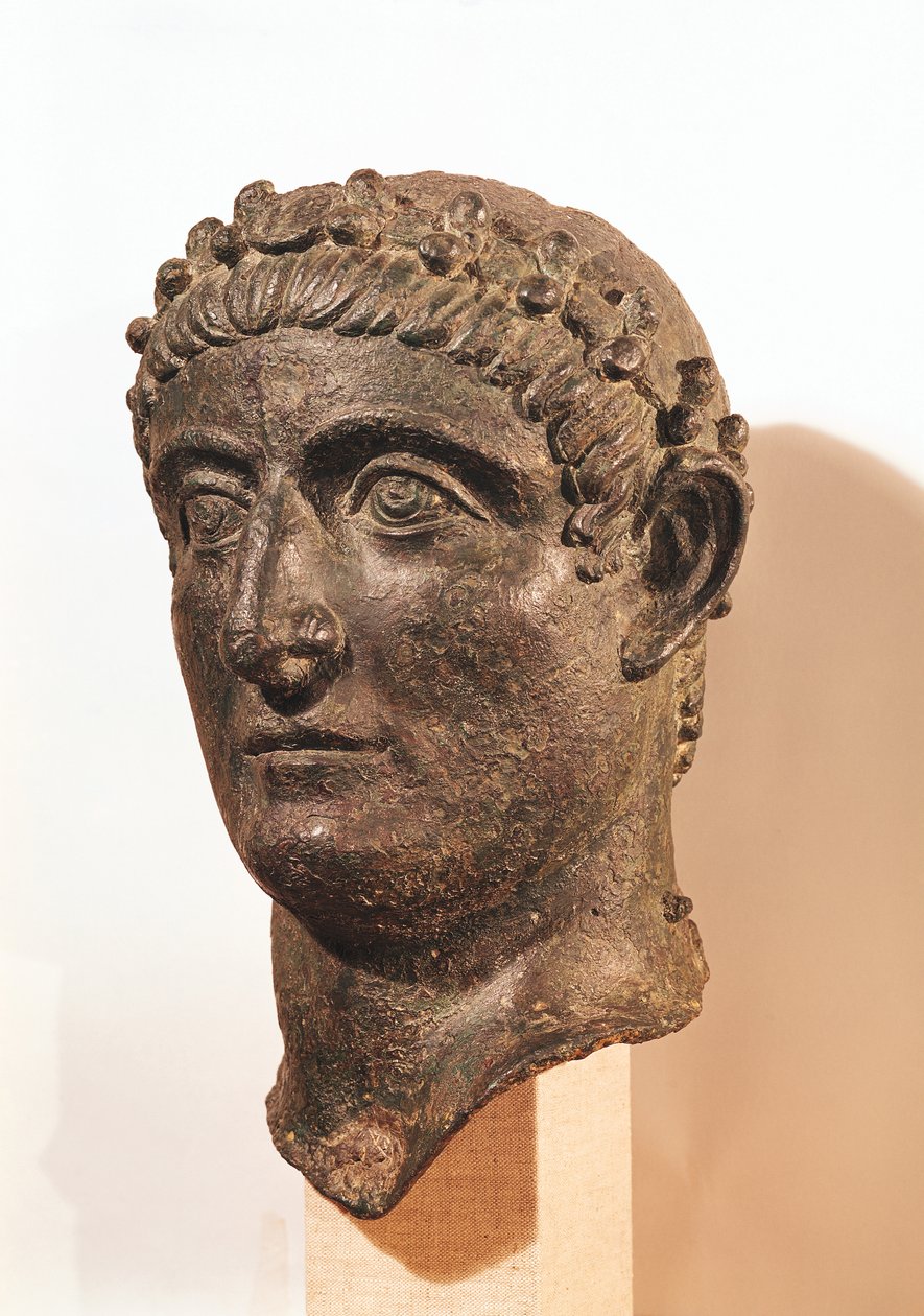 Kopf von Konstantin dem Großen (ca. 274-337) von Roman