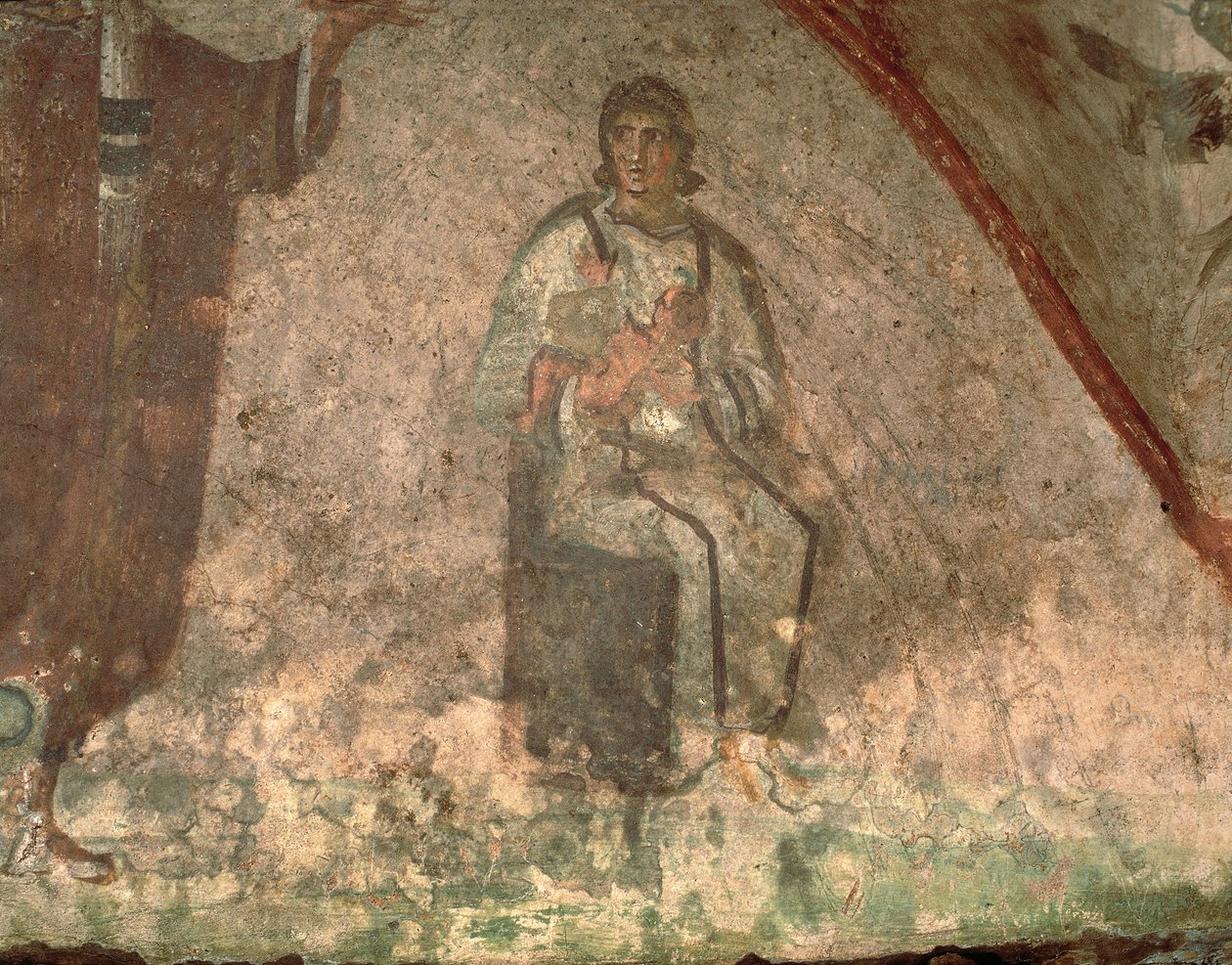 Mutter und Kind, Cubiculum der Velatio (Fresko) von Roman