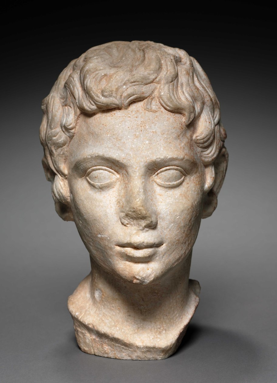 Kopf eines Jugendlichen, 100-1 v. Chr. von Roman Period Egyptian