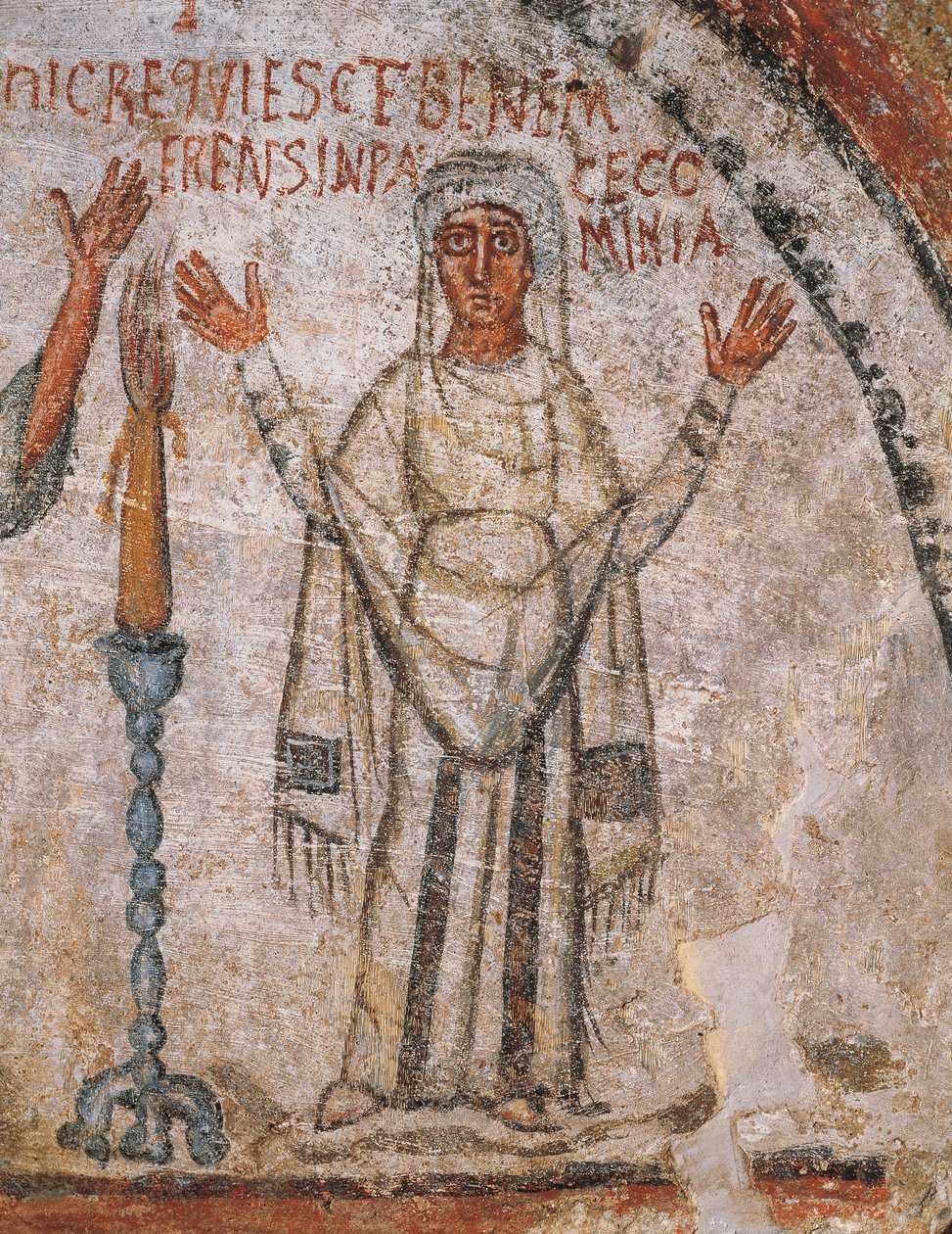 Die verstorbene Cominia (Fresko) von Roman Roman
