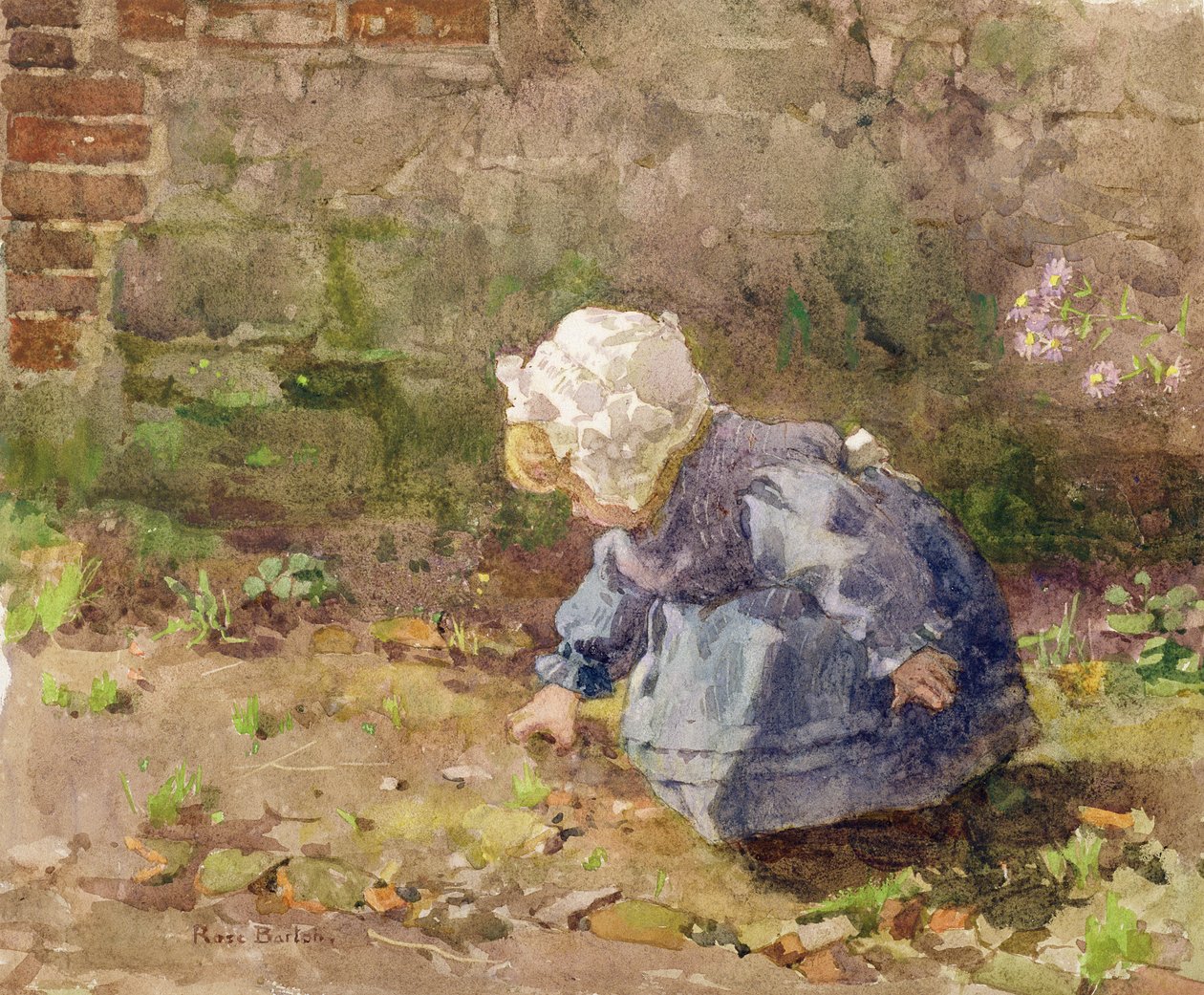 Kind mit weißer Mütze von Rose Maynard Barton