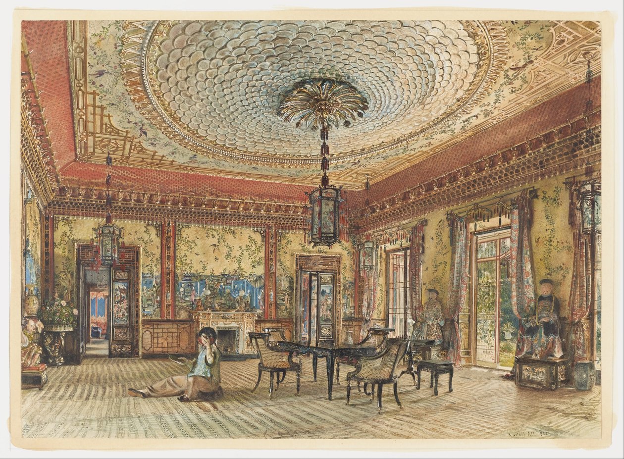 Der japanische Salon, Villa Hügel, Hietzing, Wien von Rudolf von Alt