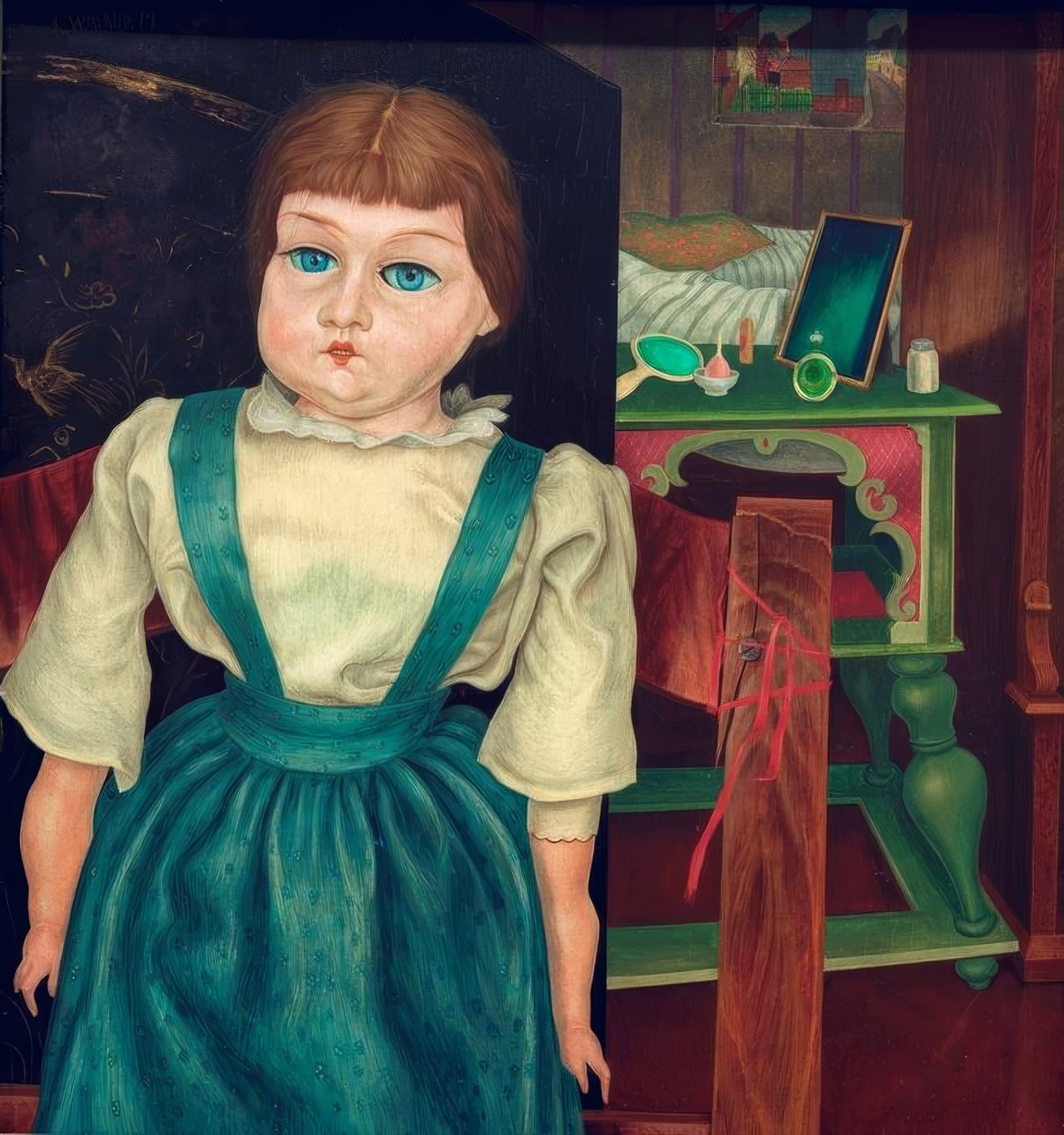 Puppe und Interieur von Rudolf Wacker