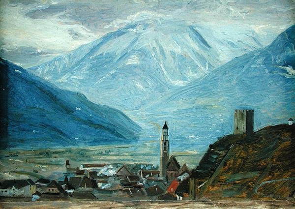 Meran im Schnee, ca. 1840 von Rudolph Friedrich Wasmann