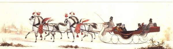 Pferdeschlitten von Russian School