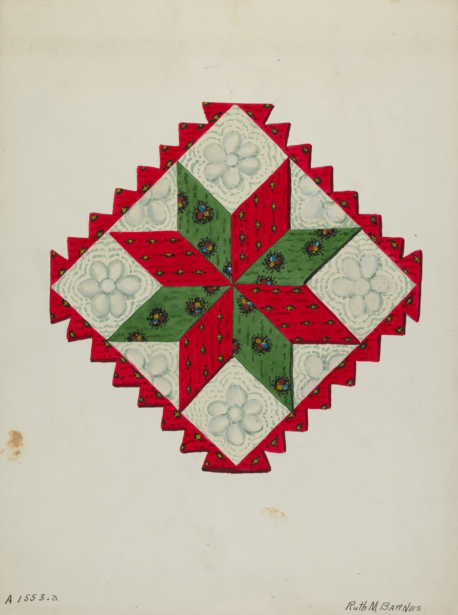 Quiltblock, ca. 1936 von Ruth M Barnes