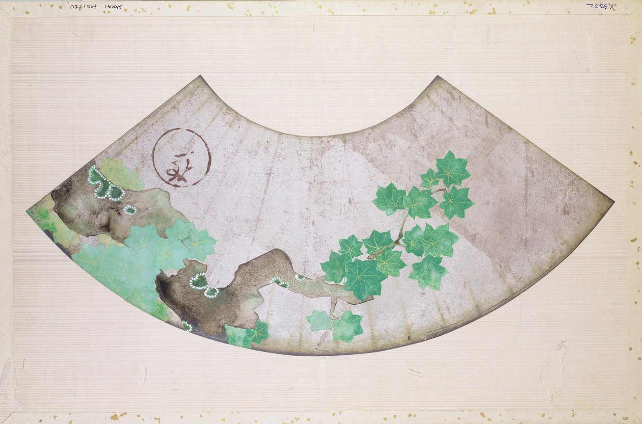 Fächer mit Ahorn-Design von Sakai Hoitsu