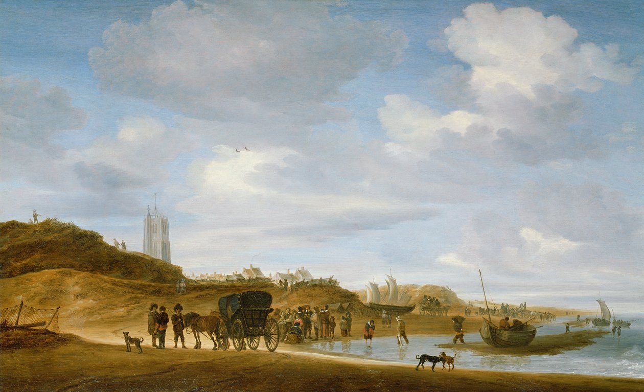 Der Strand von Egmond-an-Zee von Salomon van Ruisdael or Ruysdael