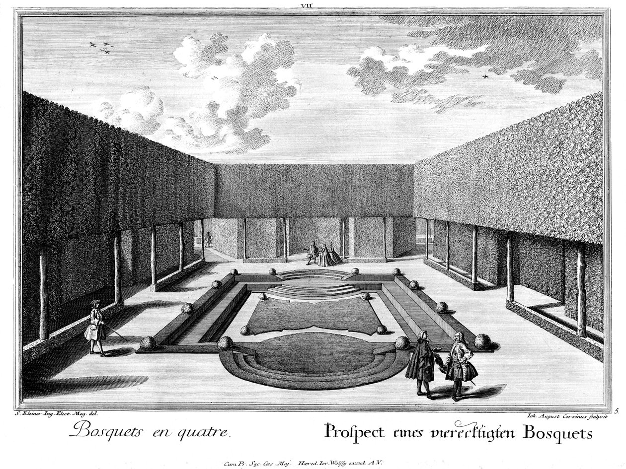 Prospekt eines rechteckigen Bosketts von Salomon Kleiner
