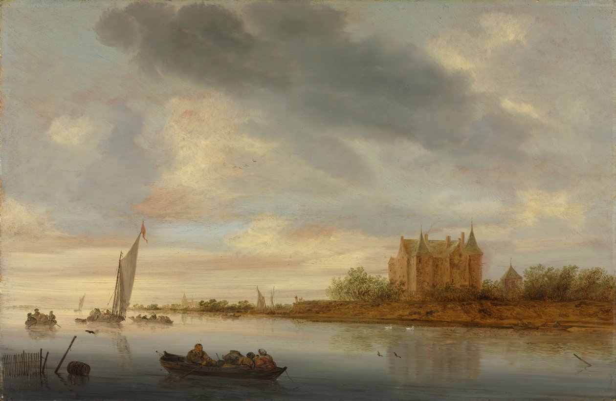 Schloss an einem Fluss von Salomon van Ruysdael
