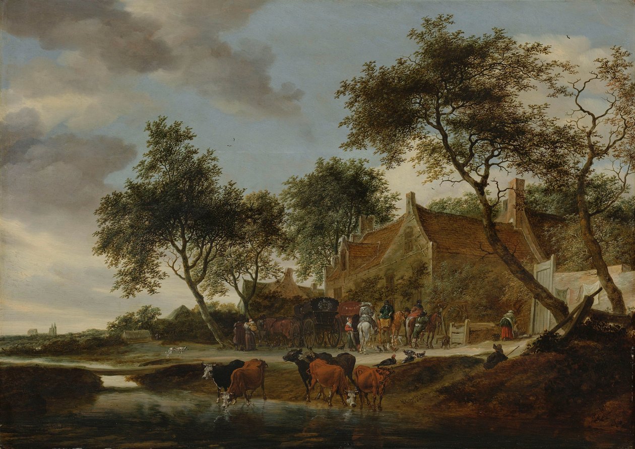Der Wasserplatz von Salomon van Ruysdael