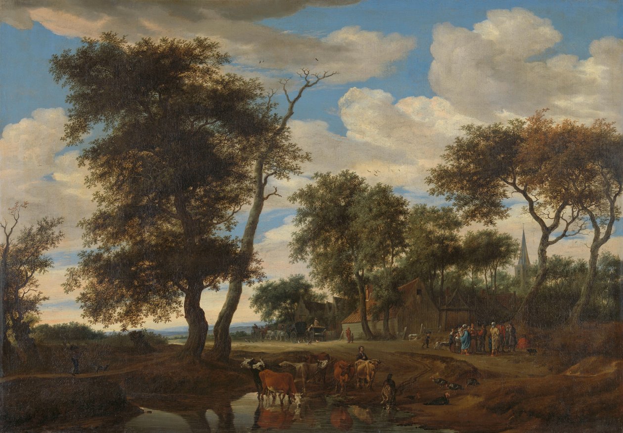 Ansicht eines Dorfes von Salomon van Ruysdael