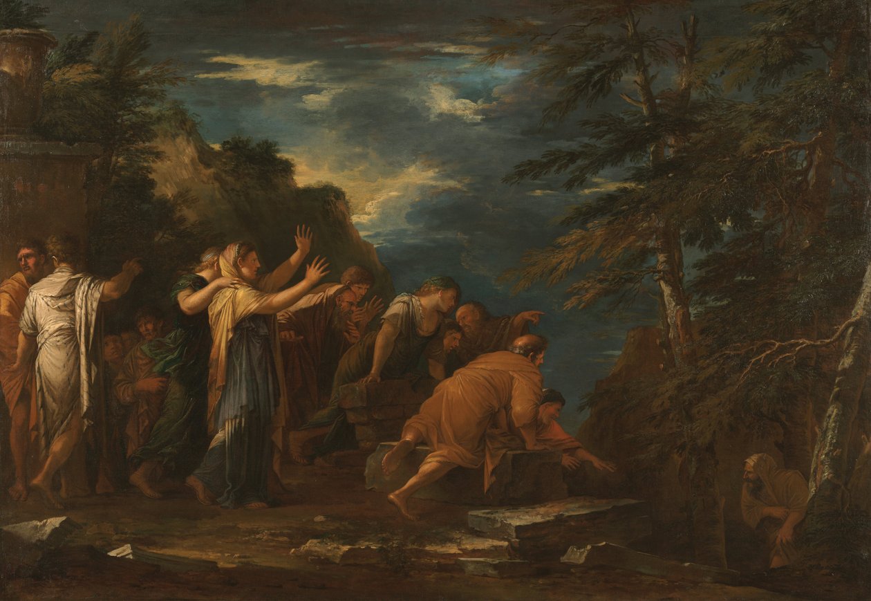 Pythagoras taucht aus der Unterwelt auf von Salvator Rosa