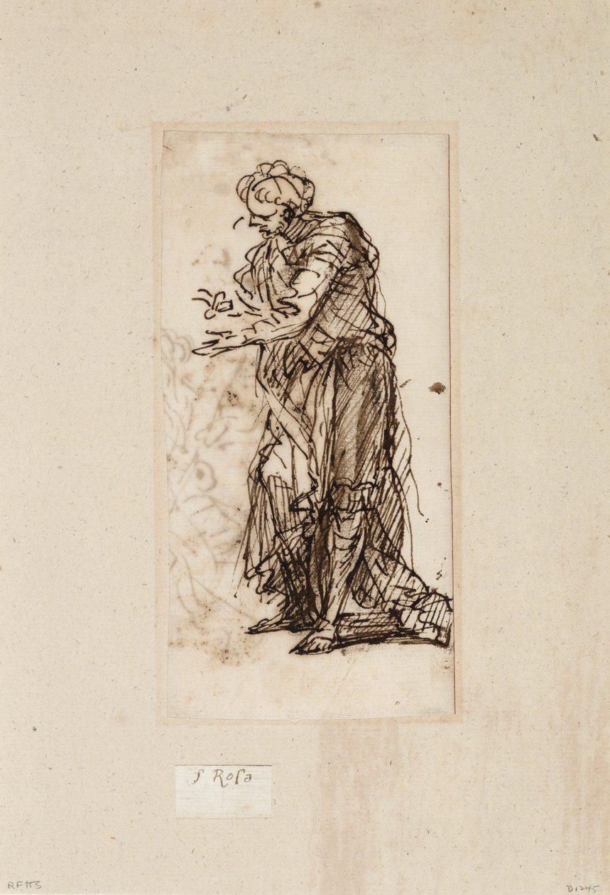 Stehende männliche Figur von Salvator Rosa