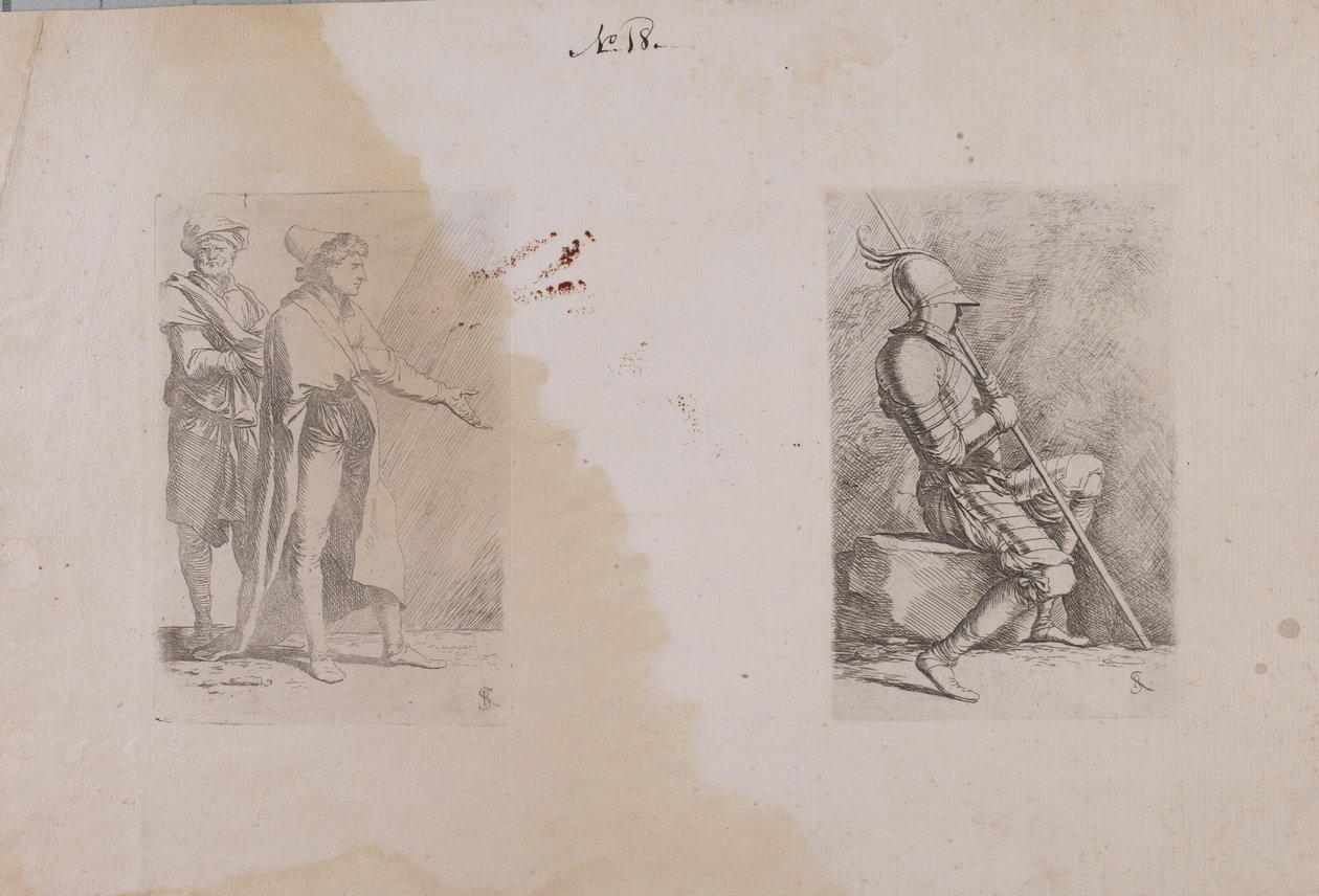 (Figurenserie) Zwei Männer von Salvator Rosa