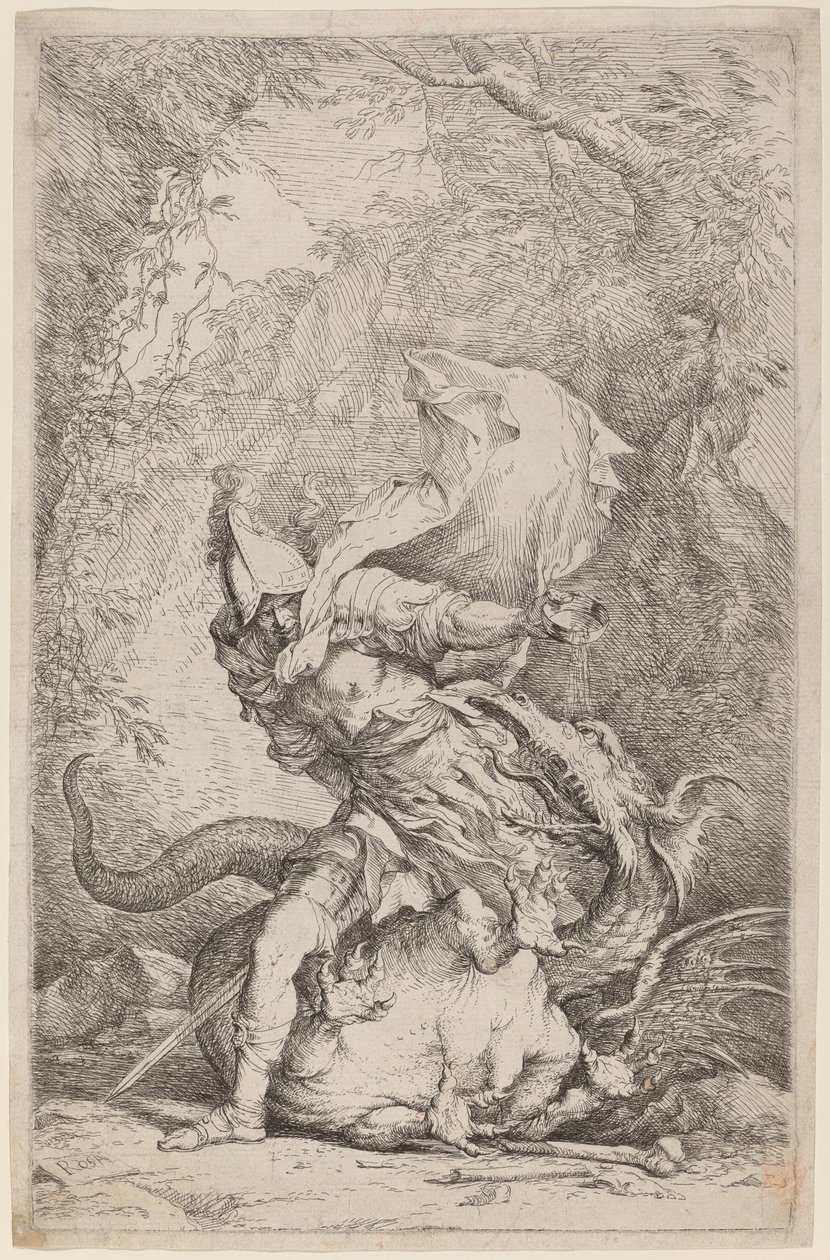 Jason und der Drache von Salvator Rosa