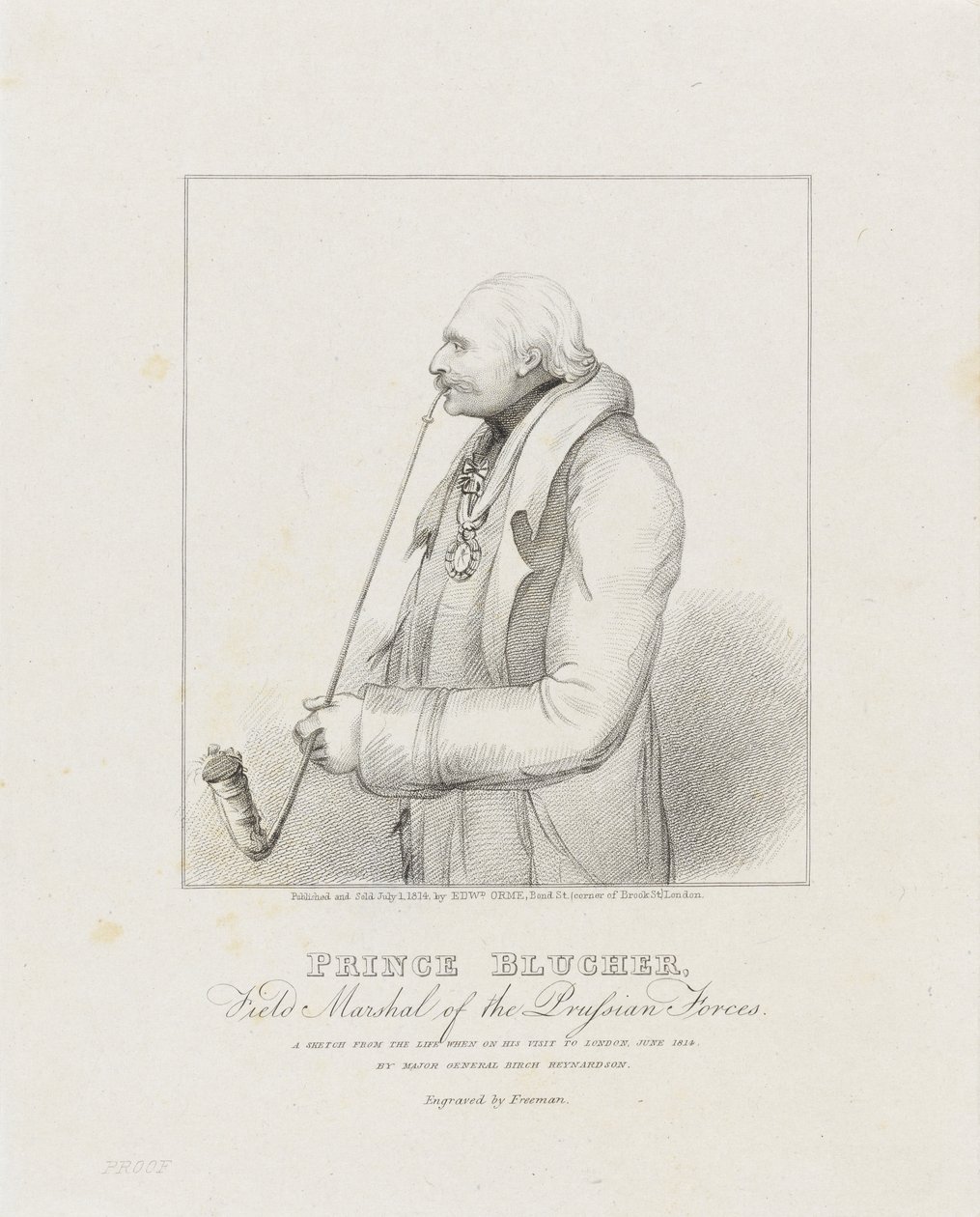 Prinz Blücher, Feldmarschall der preußischen Streitkräfte, 1814 von Samuel Freeman