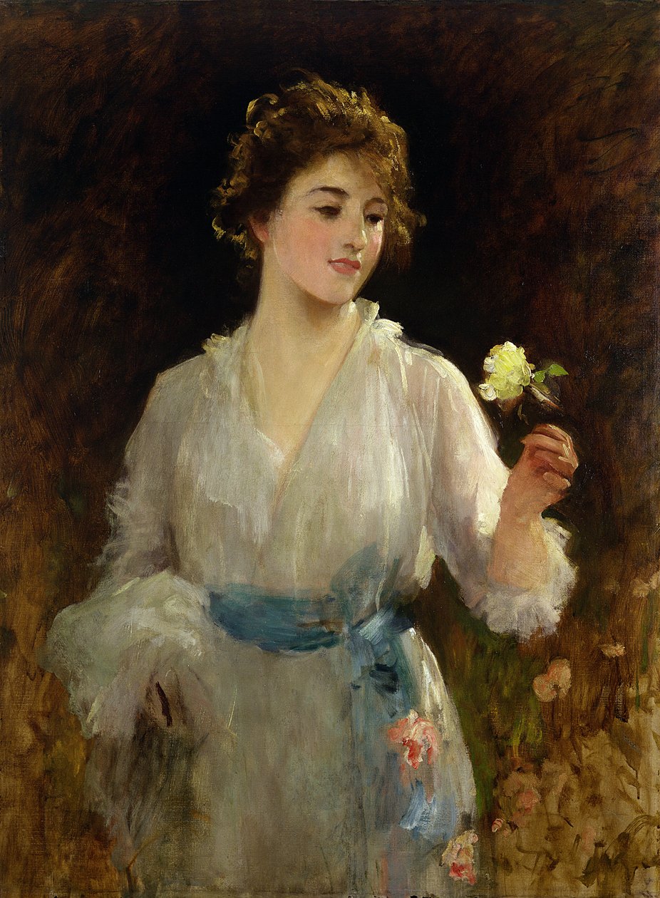 Die gelbe Rose von Samuel Luke Fildes