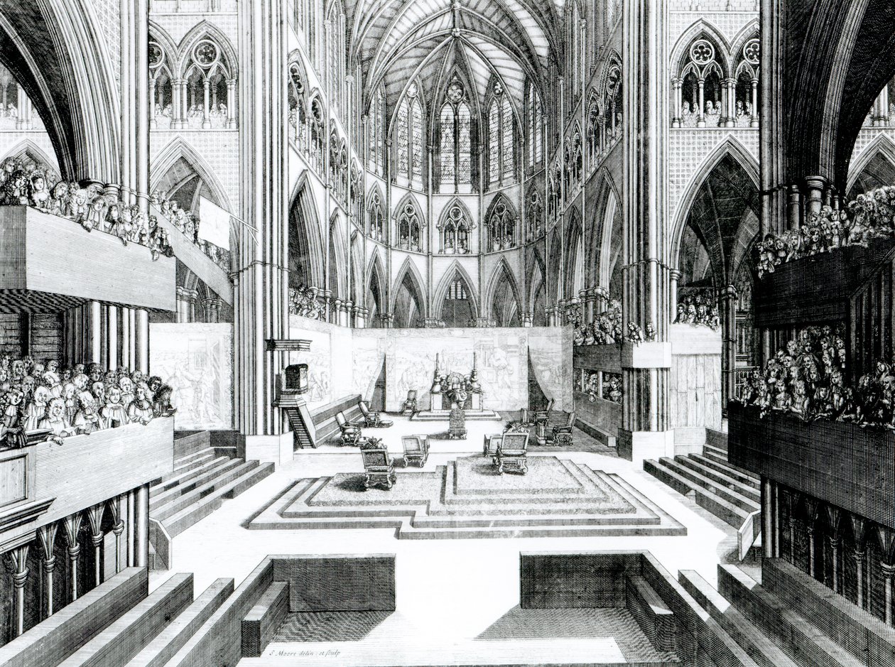 Krönung von James II. in der Kollegiatkirche St. Peter, Westminster von Samuel Moore