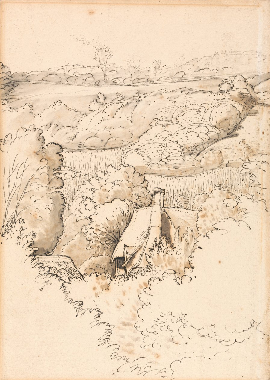 Ein Cottage unter Bäumen, Shoreham von Samuel Palmer