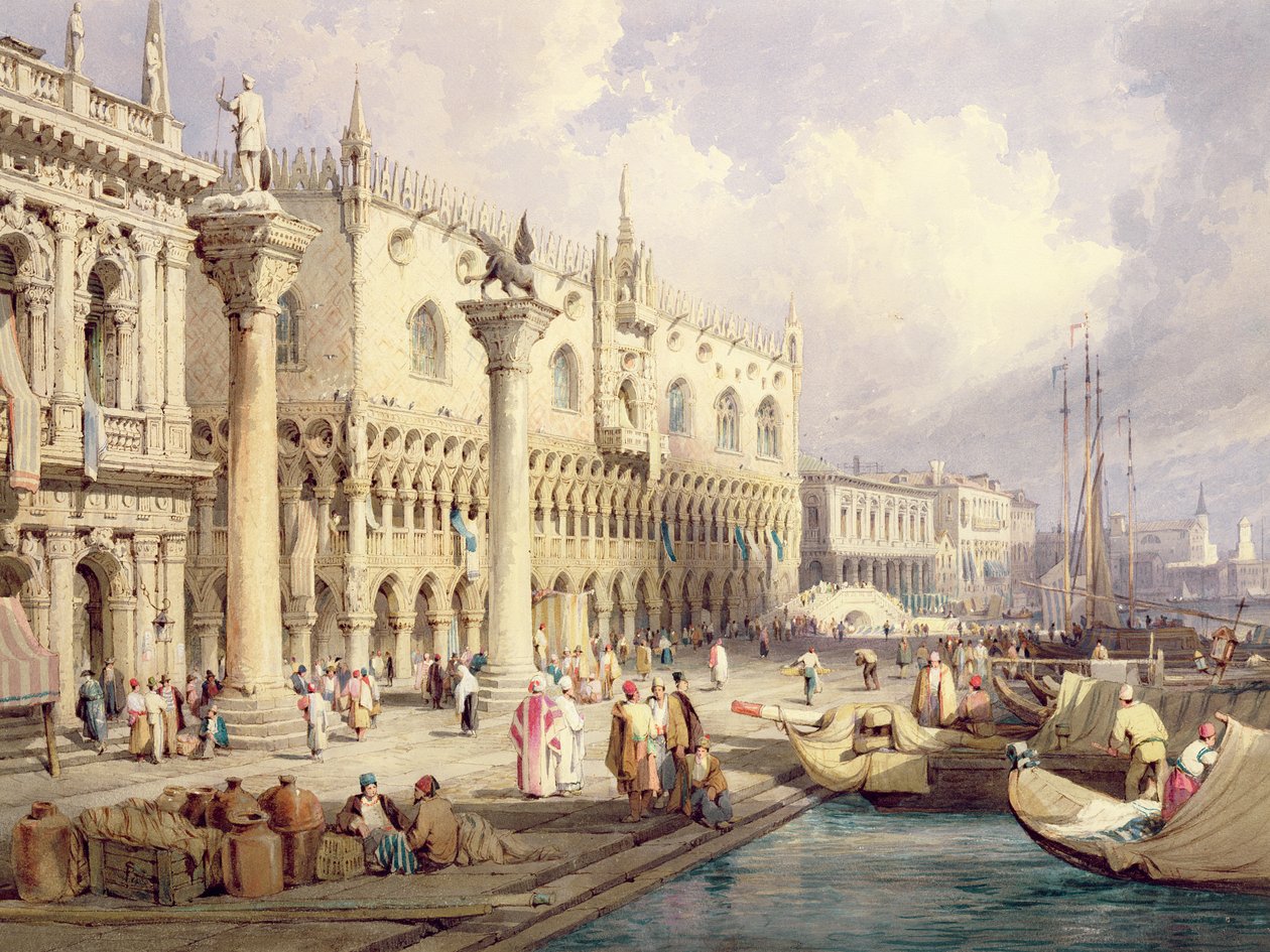 Der Molo und der Dogenpalast, Venedig von Samuel Prout