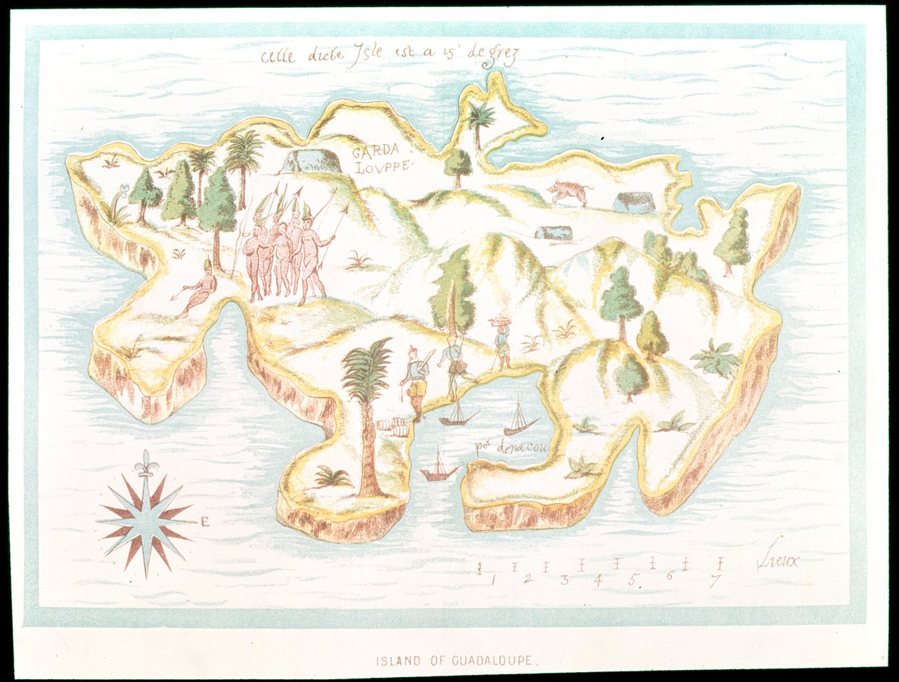Karte der Insel Martinique, 1599 von Samuel de Champlain
