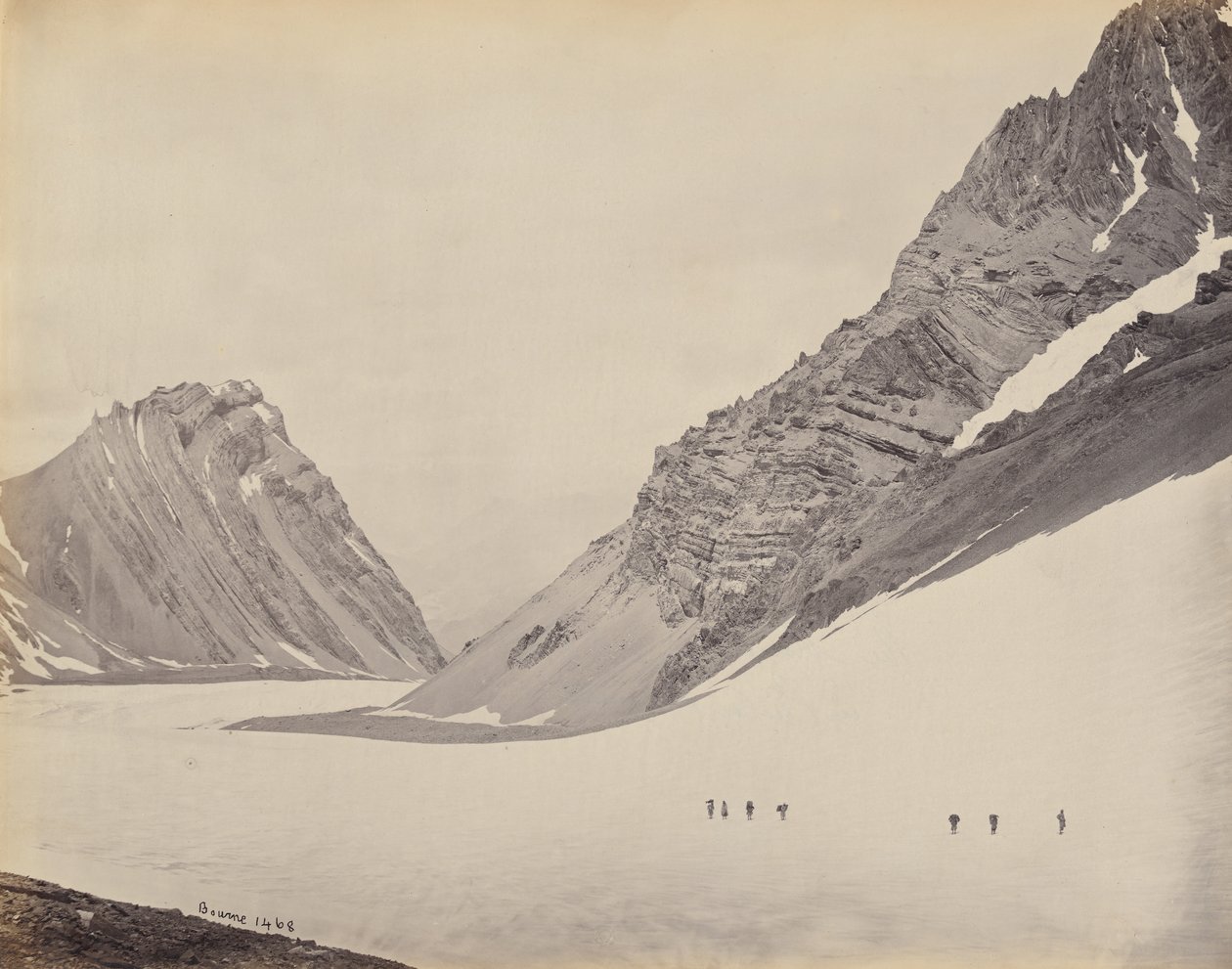 Der Manirung-Pass, 1866 von Samuel Bourne