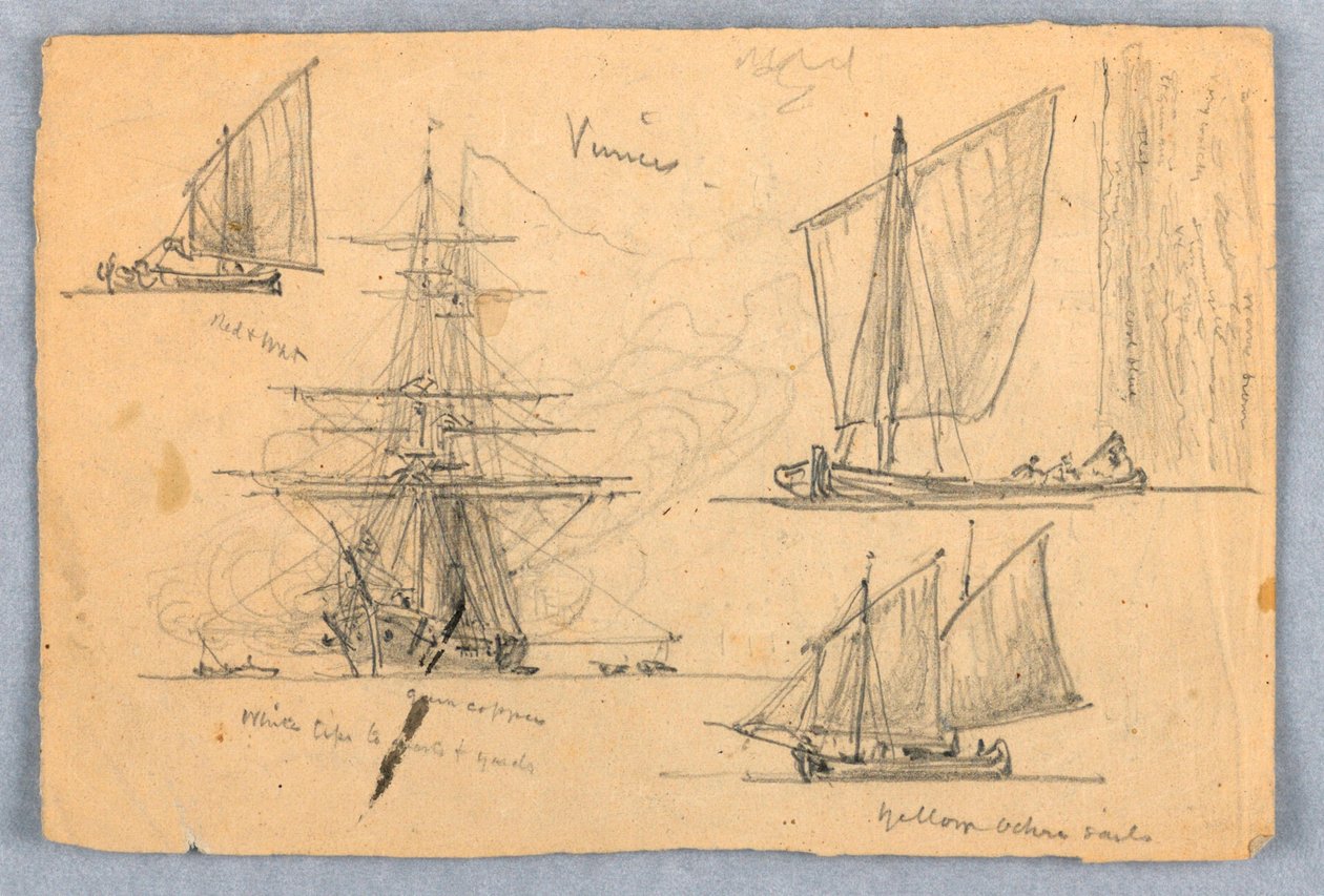 Skizzen von Schiffen, Venedig, Italien von Samuel Colman