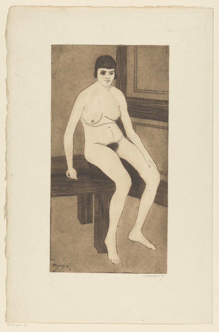 Sitzender Akt von Samuel Jessurun de Mesquita (signed by artist)