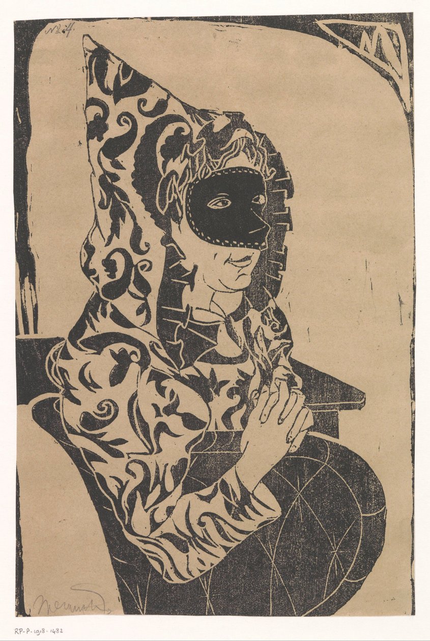 Maskierte Frau mit Umhang von Samuel Jessurun de Mesquita