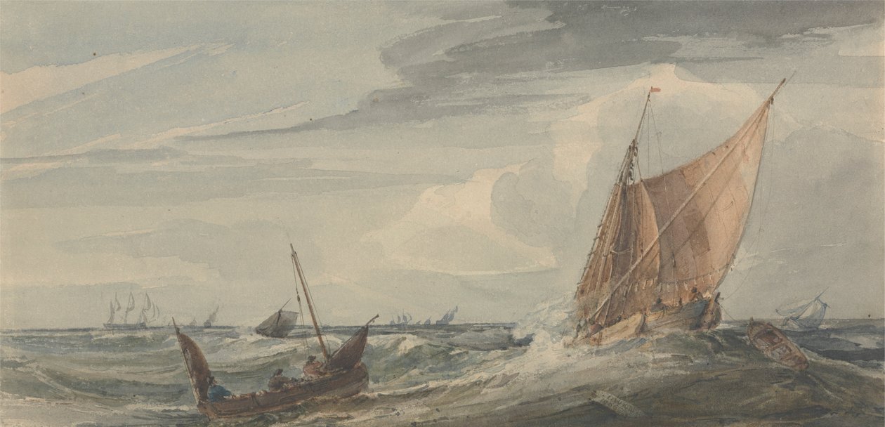 Schiffe auf stürmischer See von Samuel Owen