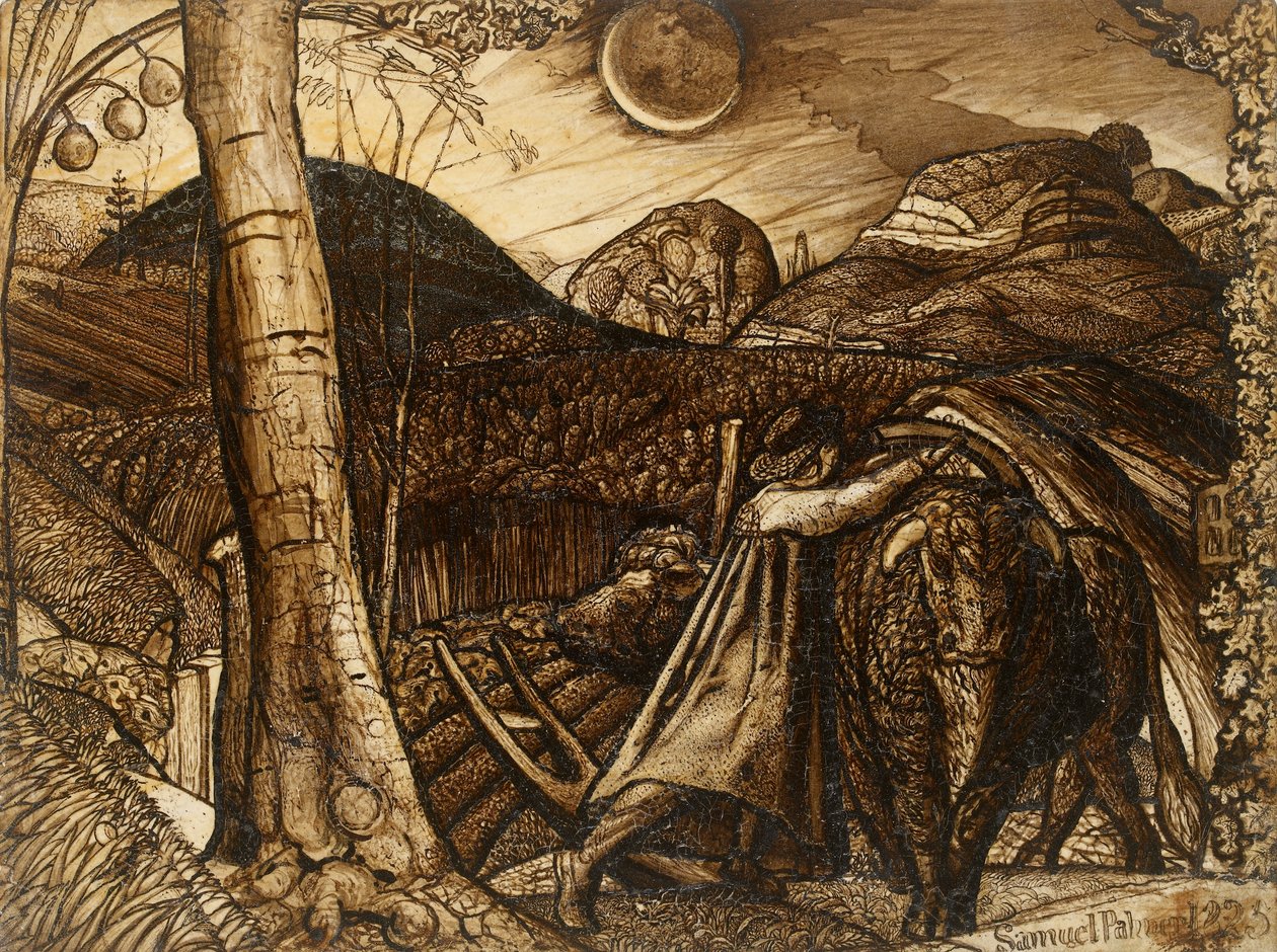 Ländliche Szene, 1825 von Samuel Palmer