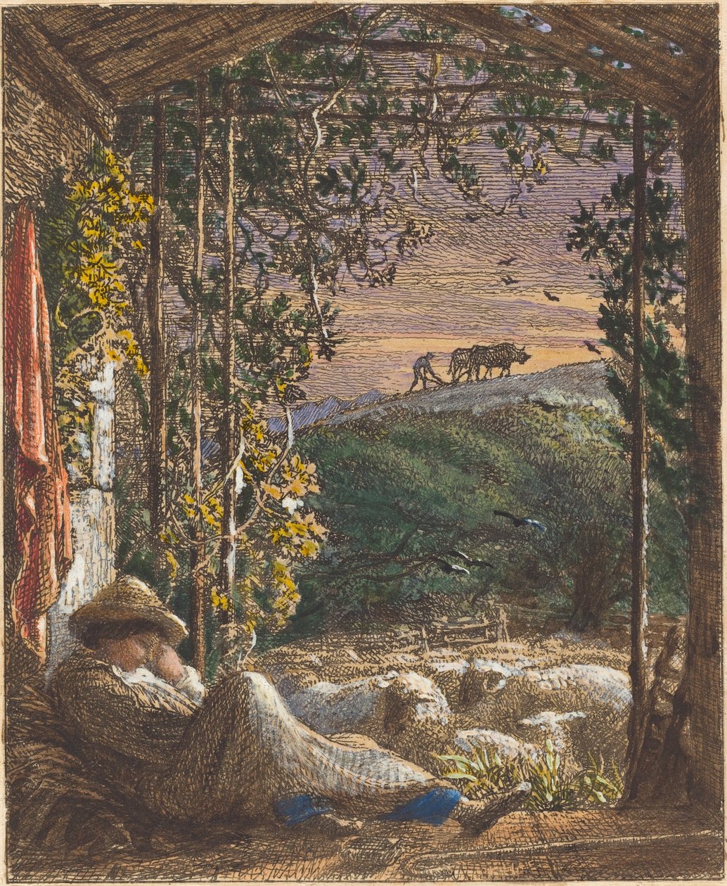 Der schlafende Schäfer; Früher Morgen von Samuel Palmer