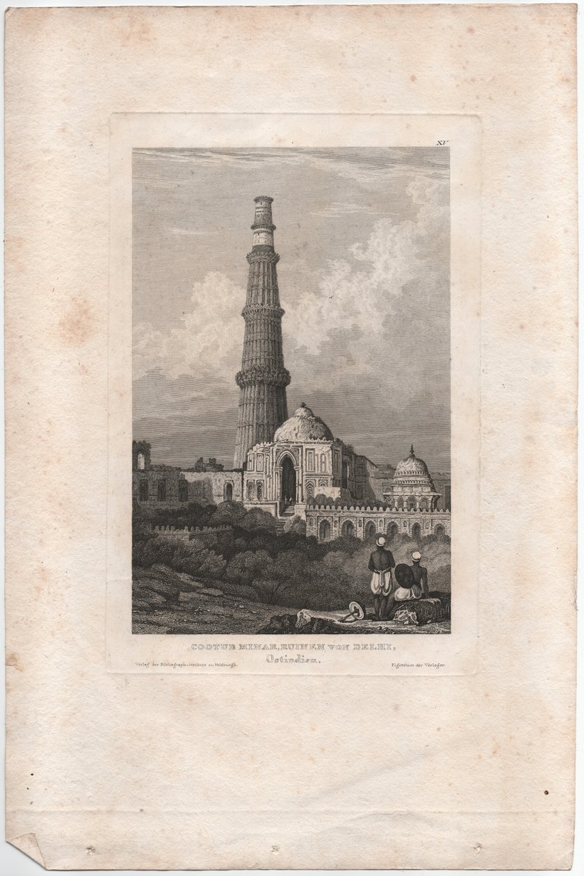 Qutb Minar, Delhi Ruinen von Samuel Prout