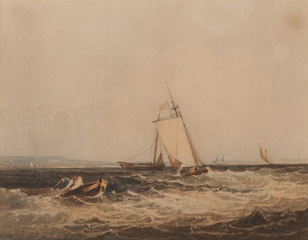 Fischerboote, ca. 1820 (Aquarell auf Papier) von Samuel Prout