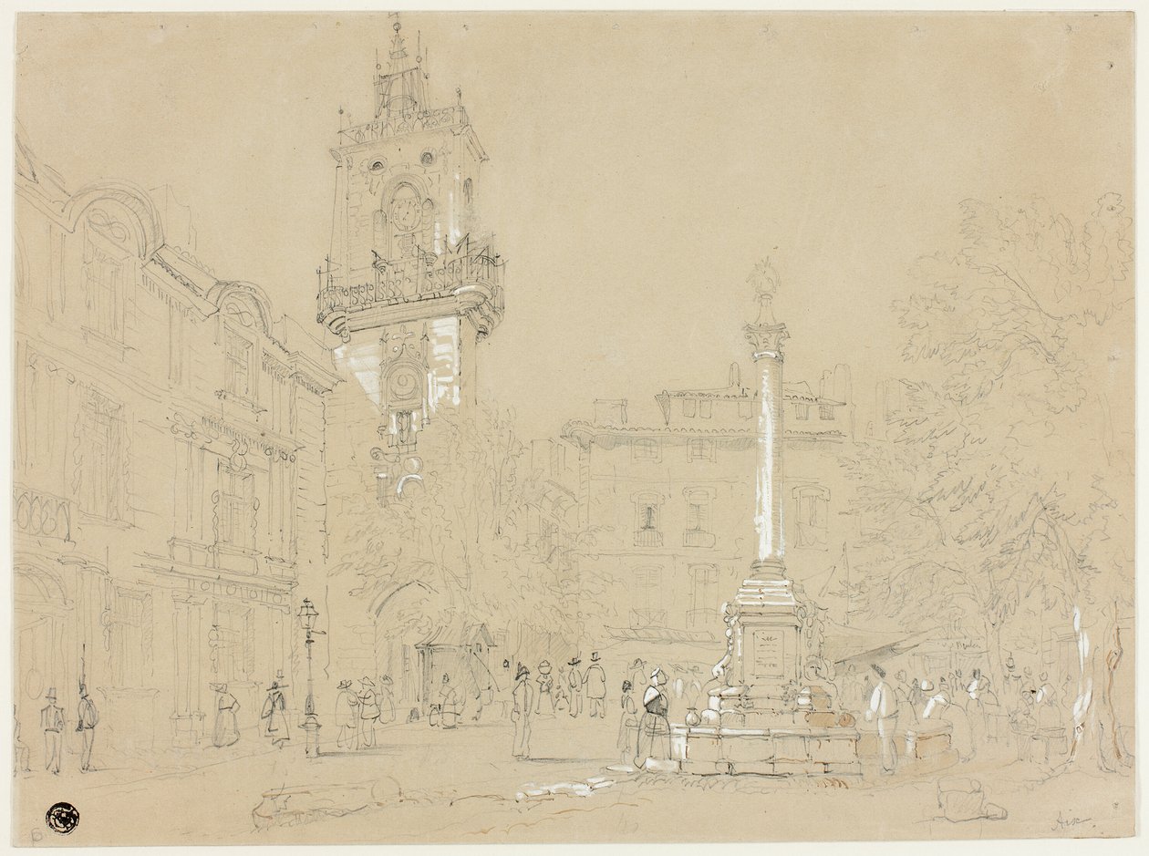 Platz in Aix-en-Provence von Samuel Prout