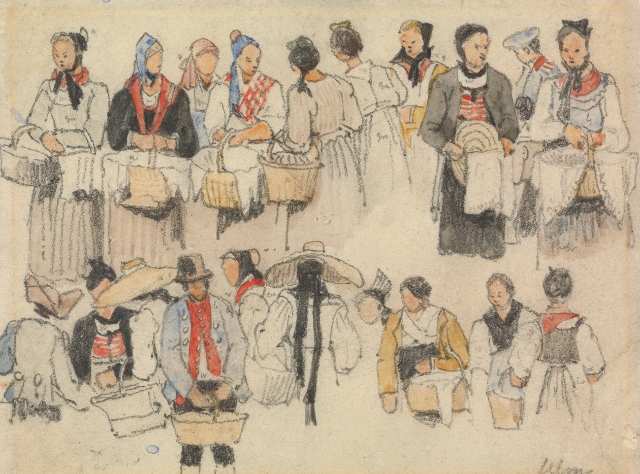 Studie von Figuren in Ulm von Samuel Prout